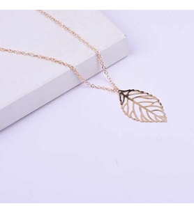 Hediyelik Gümüş Yaprak Kolye (Rose)
