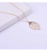 Hediyelik Gümüş Yaprak Kolye (Rose)