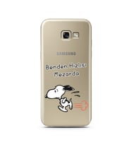 Snoopy Tasarımlı Süper Şeffaf Silikon Telefon Kılıfı Samsung A5 (2017)