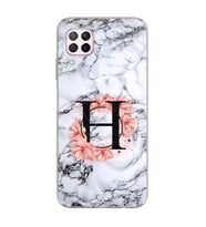 Mermer Çiçekli Harf Tasarım Süper Şeffaf Silikon Telefon Kılıfı Huawei P40 Lite 