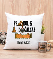 Petrol Mühendisi Yastık ve Silver Kupa Bardak