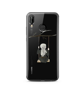 Salıncak Kız Tasarımlı Süper Şeffaf Silikon Telefon Kılıfı Huawei P20 Lite 