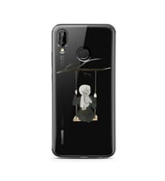 Salıncak Kız Tasarımlı Süper Şeffaf Silikon Telefon Kılıfı Huawei P20 Lite 