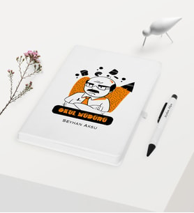 BK Gift Kişiye Özel Okul Müdürü Temalı Beyaz Defter Kalem Hediye Seti - 2
