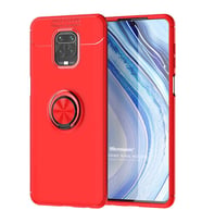 Microsonic Xiaomi Redmi Note 9 Pro Max Kılıf Kickstand Ring Holder Kırmızı