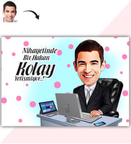 BK Gift Kişiye Özel Bay Genel Müdür Karikatür Baskılı Yaş Pasta İçin Yenilebilir Şekerli Kağıt  1(Sadece Kağıt)
