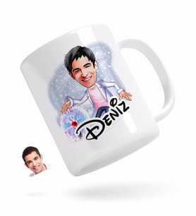 BK Gift Kişiye Özel Erkek Elektrik Mühendisi Karikatürlü Beyaz Kupa Bardak-1