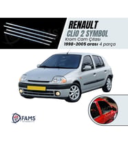 Renault Clio 2 HB Krom Cam Çıtası 4 prç. 1998-2005 P. Çelik