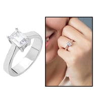 Starlight Diamond Pırlanta Montür Minimal Tasarım 925 Ayar Gümüş Bayan Baget Yüzük
