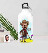 BK Gift Kişiye Özel Bay Şerif Karikatürlü Metal Suluk 500 Ml