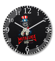 Metallica 2 Duvar Saati Bombeli Gercek Cam