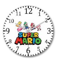 Super Mario Duvar Saati Bombeli Gercek Cam