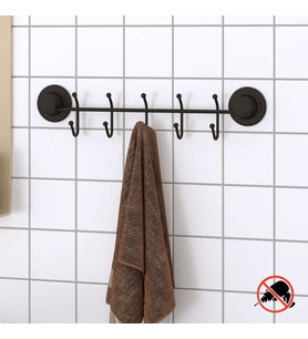 TEKNOTEL DELME VİDA MATKAP YOK!  VAKUMLU 5'Lİ ASKILIK MAT SİYAH DM283