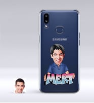 BK Gift Kişiye Özel Erkek İsimli Karikatürlü Samsung Galaxy A10s İnce Şeffaf Silikon Telefon Kapağı-1 (Beyaz)