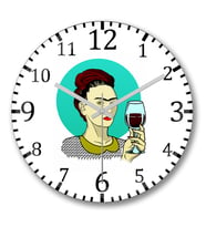 Frida  Kahlo  Duvar Saati Bombeli Gercek Cam