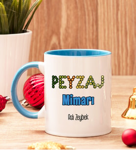 Peyzaj Mimarına Hediye İçi Ve Kulpu Renkli Kupa Bardak
