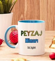 Peyzaj Mimarına Hediye İçi Ve Kulpu Renkli Kupa Bardak
