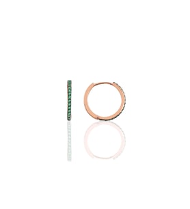 Söğütlü Silver Gümüş yeşil  taşlı 14 mm halka küpe