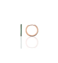 Söğütlü Silver Gümüş yeşil  taşlı 14 mm halka küpe