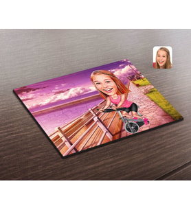 BK Gift Kişiye Özel Kadın Fitness Sporcusu Karikatürlü Ahşap Puzzle-1