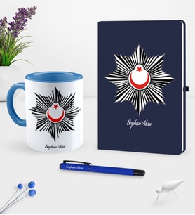 BK Gift Kişiye Özel Polis Temalı Lacivert Defter Kalem Kupa Seti - 1 (Model 1)