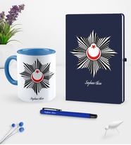 BK Gift Kişiye Özel Polis Temalı Lacivert Defter Kalem Kupa Seti - 1 (Model 1)