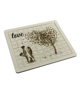 21x24cm 100 Parça Ahşap Puzzle Yap-Boz Love Sevgiliye