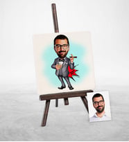 BK Gift Kişiye Özel Bay Patron Karikatür Şovaleli Doğal Taş  3