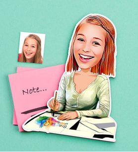 BK Gift Kişiye Özel Bayan Grafik Tasarımcı Karikatürlü Ahşap Magnet (Çok Renkli)