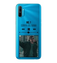 No.1 Mp3 Tasarımlı Süper Şeffaf Silikon Telefon Kılıfı Oppo Realmi C3