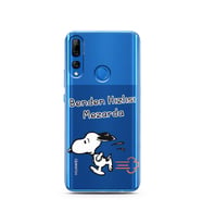 Snoopy Tasarımlı Süper Şeffaf Silikon Telefon Kılıfı Huawei Y9 Prime 2019