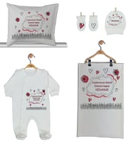 Pia Baby GL 1951-02 İsme Özel Beşli Tulum Set