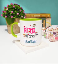 Kimya Öğretmeni Tasarımlı Kişiye Özel Kimya Öğretmeni Kupa Bardak Yeşil