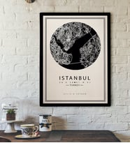 BK Gift Kişiye Özel İstanbul Harita Kanvas Tablo 30x50cm-3