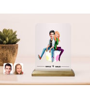 BK Gift Kişiye Özel Sevgililer Karikatürlü Çerçeve-35 (Beyaz)