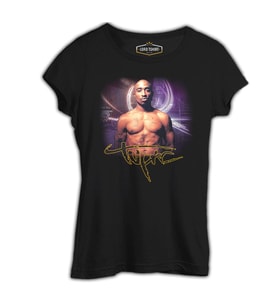 Tupac Shakur Siyah Kadın Tshirt