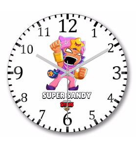 Brawl Stars Super Sandy  Duvar Saati Bombeli Gercek Cam