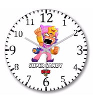 Brawl Stars Super Sandy  Duvar Saati Bombeli Gercek Cam