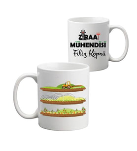Ziraat Mühendisine Hediye İsimli Kişiye Özel Kupa Bardak