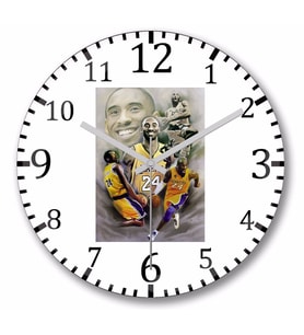Kobe  Bryant  Duvar Saati Bombeli Gercek Cam
