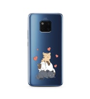 Kedi Kardeşler Tasarımlı Süper Şeffaf Silikon Telefon Kılıfı Huawei Mate 20 Pro