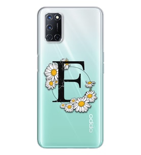 Papatya Harf Tasarım Süper Şeffaf Silikon Telefon Kılıfı Oppo A52-A72 E-Harfi