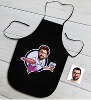 BK Gift Kişiye Özel Bay Chef Karikatürlü Siyah Mutfak Önlüğü-13
