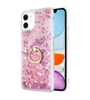 Microsonic Apple iPhone 11 Kılıf Glitter Liquid Holder Pembe