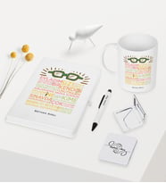 BK Gift Kişiye Özel Öğretmen Sözleri Temalı Beyaz Defter Kalem Kupa Ayna Seti - 2