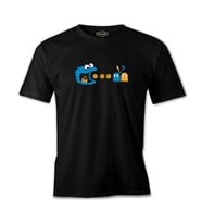 Pac-Man - Kurabiye Canavarı Siyah Erkek Tshirt