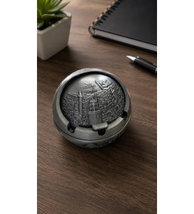 Dekoratif Metal Küllük Kapaklı Retro Masaüstü Küllük 7.5 cm Açılır Kapanır