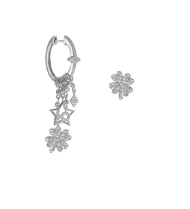 Söğütlü Silver Gümüş yonca modeli rodajlı şans küpe