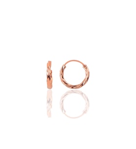 Söğütlü Silver Gümüş rose 14 mm mini burgu halka küpe