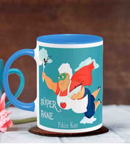 BK Gift Kişiye Özel Anneler Günü Temalı Mavi Kupa Bardak M10